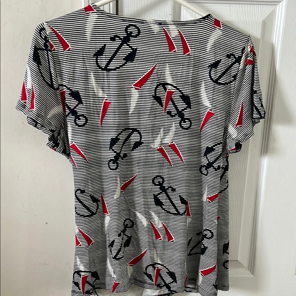 Talbots Petites Nautical Wrap Top - Picture 6 of 7